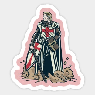 Serious Medieval Knight Crusader Knights Templar Sticker